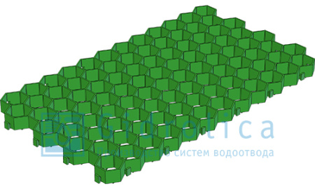 Решетка газонная РГ-70.40.3,2  пластиковая зеленая С250 Gidrolica Eco Standart - КонтурТерм