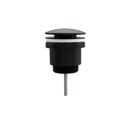 Клапан донный для раковины FRAP 1 1/4″ с переливом, круглый, click-clack, черный - КонтурТерм