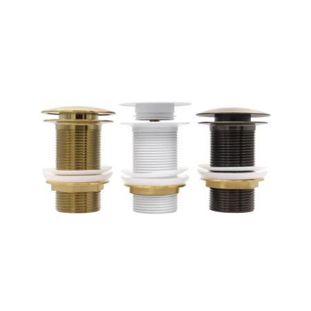 Клапан донный для раковины VIEIR 1 1/4″ без перелива, круглый, click-clack, цвет бронза - КонтурТерм