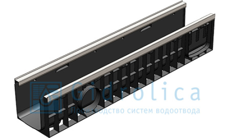 Лоток пластик усиленный ЛВ-15.19,6.18,5 DN150, H=185 мм, кл. С250 Gidrolica Standart Plus - КонтурТерм