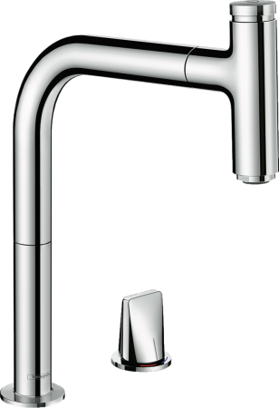 Смеситель для мойки HansGrohe с выдвижным изливом на 2 отв., цвет хром - КонтурТерм