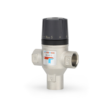 Клапан термостатический смесительный Varmega DN15, РВ 1/2", 30‒65 °С - КонтурТерм