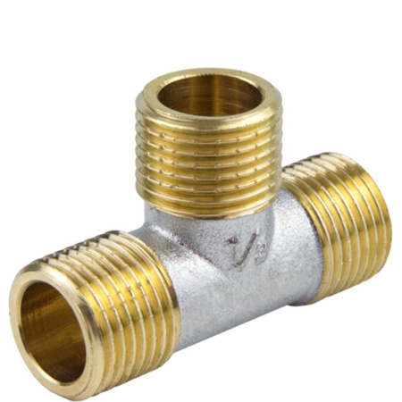 Тройник латунный никелированный Gappo 1/2" РН  - КонтурТерм