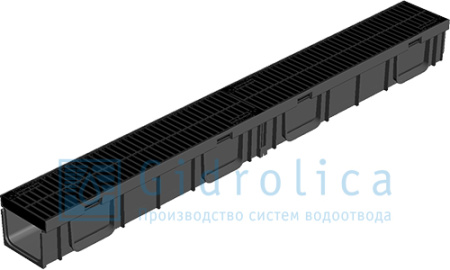Комплект пластиковый лоток с пластиковой решеткой DN 100 кл. А15 Gidrolica Light - КонтурТерм