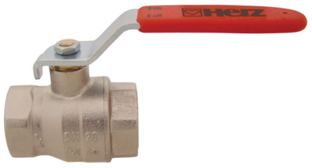 Кран шаровый 1 1/2" (РВ х РВ) PN25 рычаг HERZ - КонтурТерм