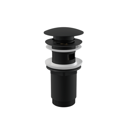 Клапан донный для раковины ALCA PLAST 1 1/4", click-clack, с переливом, черный матовый - КонтурТерм