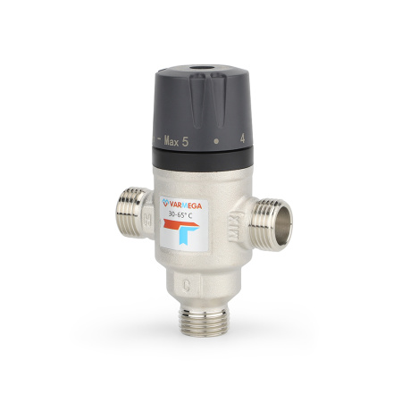 Клапан термостатический смесительный Varmega DN15, РН 1/2", 30‒65 °С - КонтурТерм