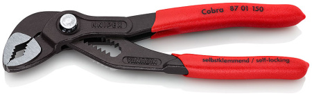 Клещи KNIPEX переставные, зев 32 мм, фосфатированные, обливные ручки 150 мм, COBRA - КонтурТерм