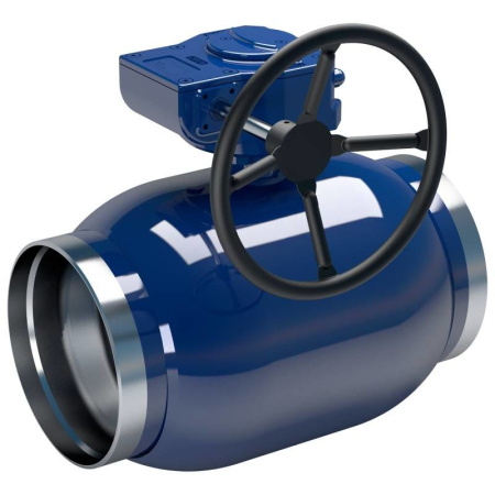 Кран шаровый под приварку DN250 PN25 L=510 мм стандартнопроходной с редуктором TEMPER (ВОДА, ГАЗ, НЕФТЬ, ГСМ)   - КонтурТерм