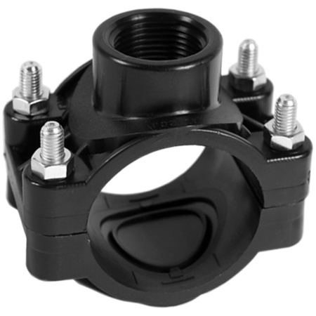 Хомут врезной UNIDELTA для ПЭ труб  д 63 х 1 1/2" (ПЭ х РВ)  - КонтурТерм