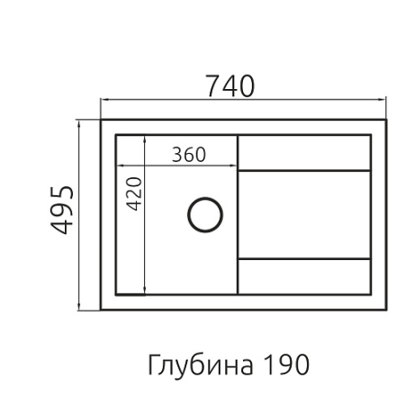 Мойка кухонная кварцевая 730х495 мм Fosto FG 74-49, цвет 551 Дюна - КонтурТерм