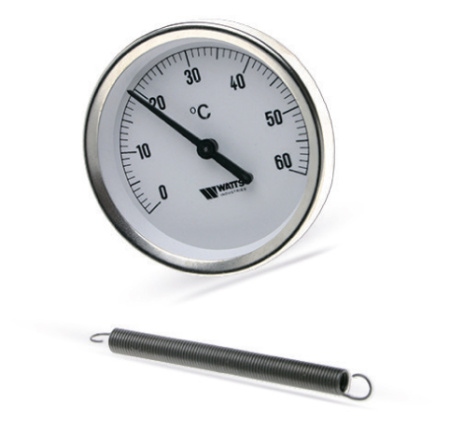 Термометр Watts F+R810 TCM 63 мм 0-120°C с пружиной - КонтурТерм