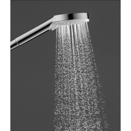 Гарнитур душевой HansGrohe Crometta Vario со стойкой 65 см, лейкой 2 режима, шлангом, белый/хром - КонтурТерм